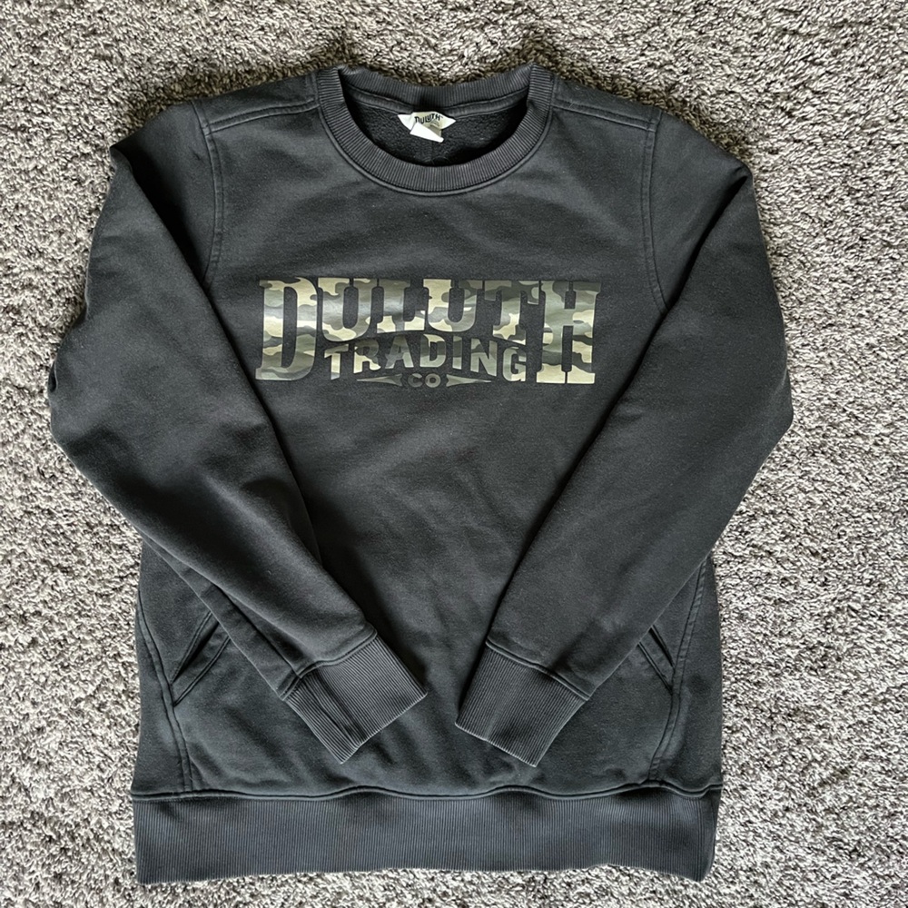 Duluth Trading Co. crewneck black sweatshirt. Size small women’s.